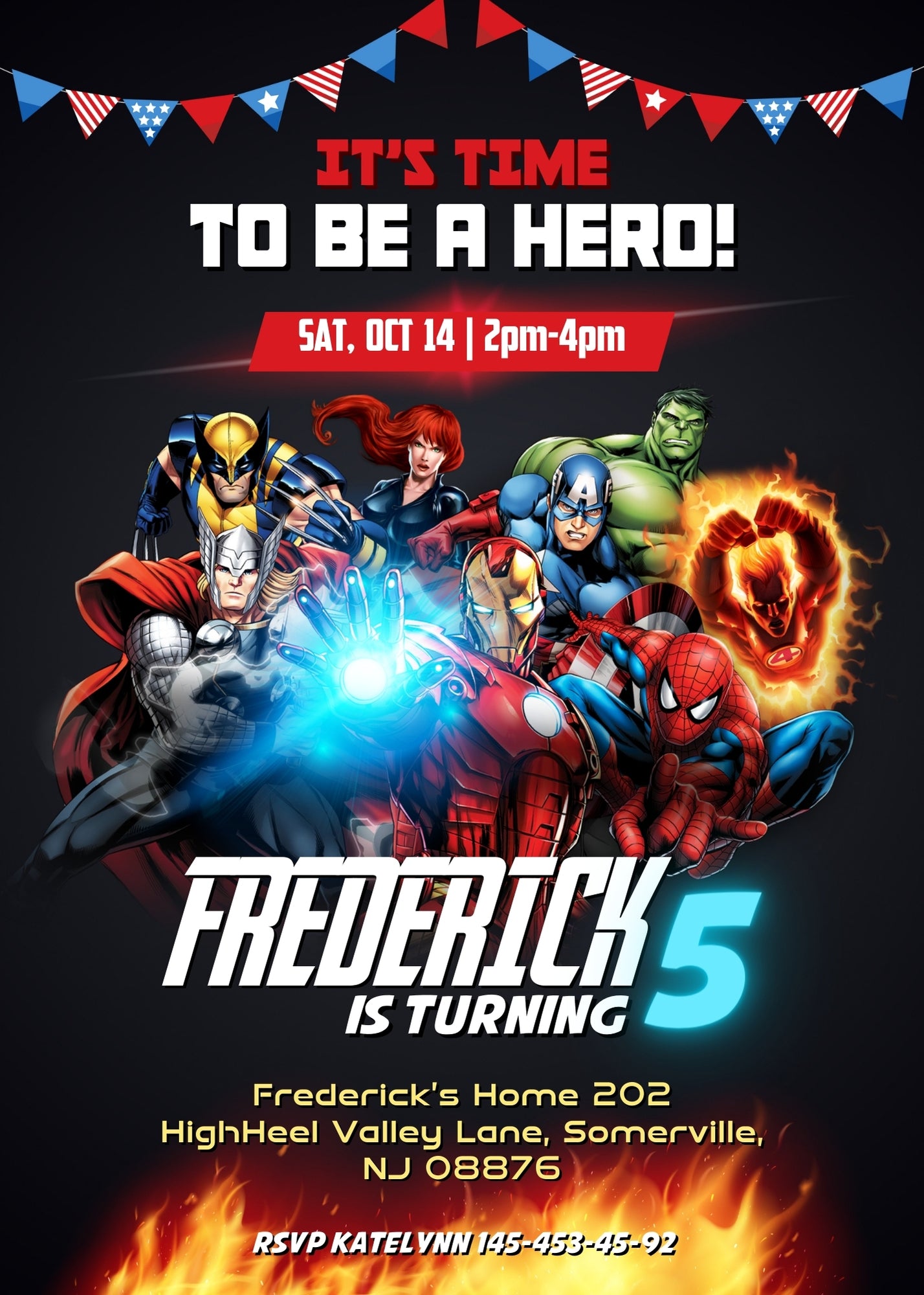 Avengers Marvel Superhero customizable invitation template | Share or Print | boy | AZ793