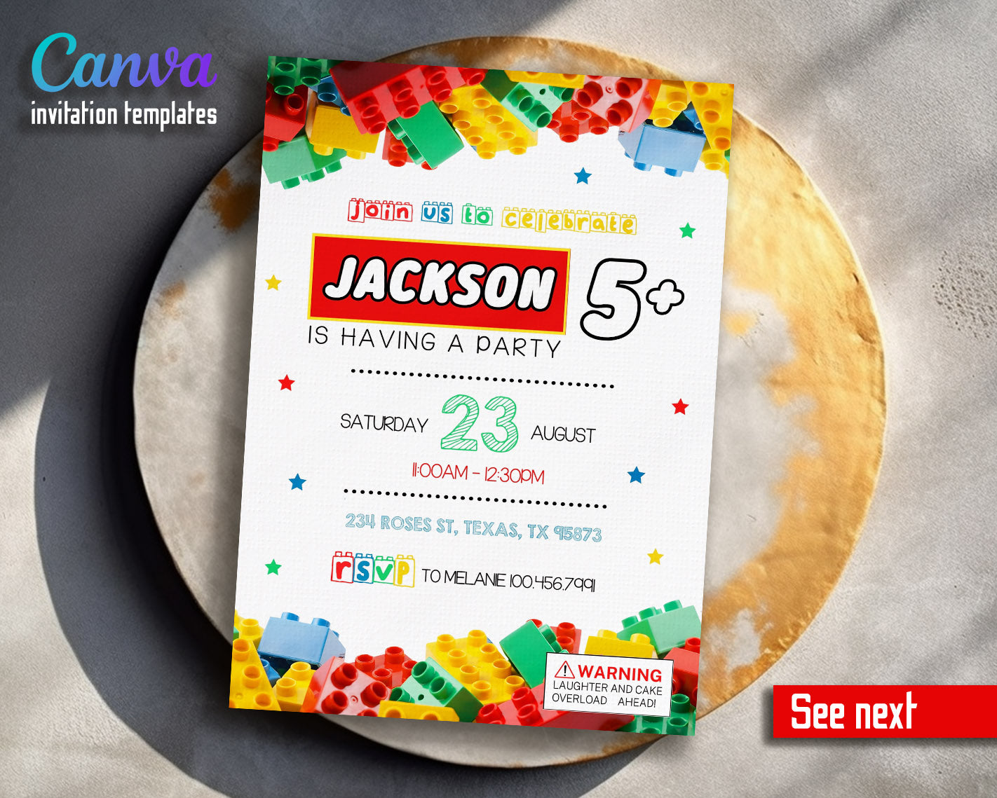 Lego customizable invitation template | Share or Print | | WC474
