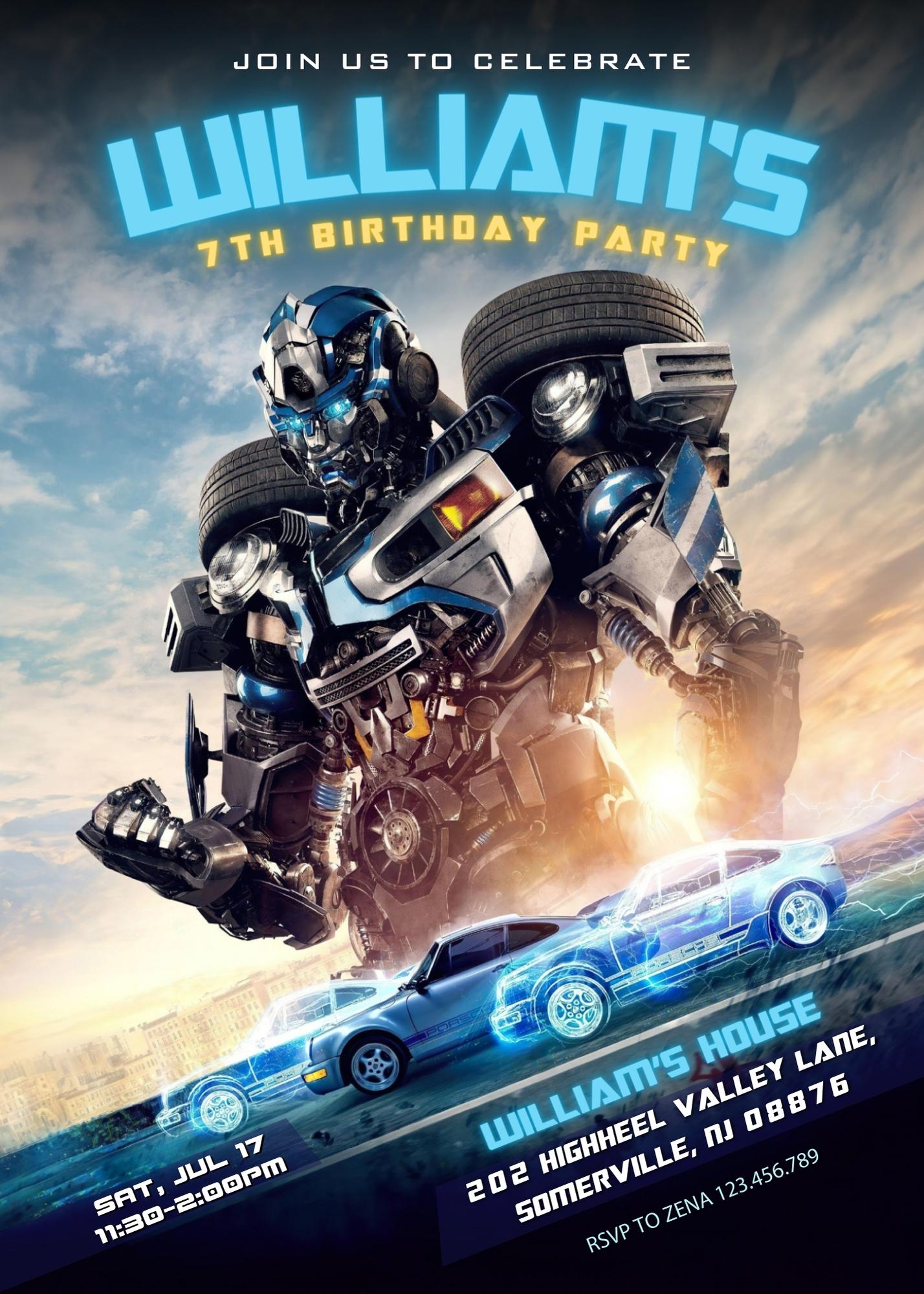 Transformers Rescue Bots customizable invitation template | Share or Print | boy | CG327