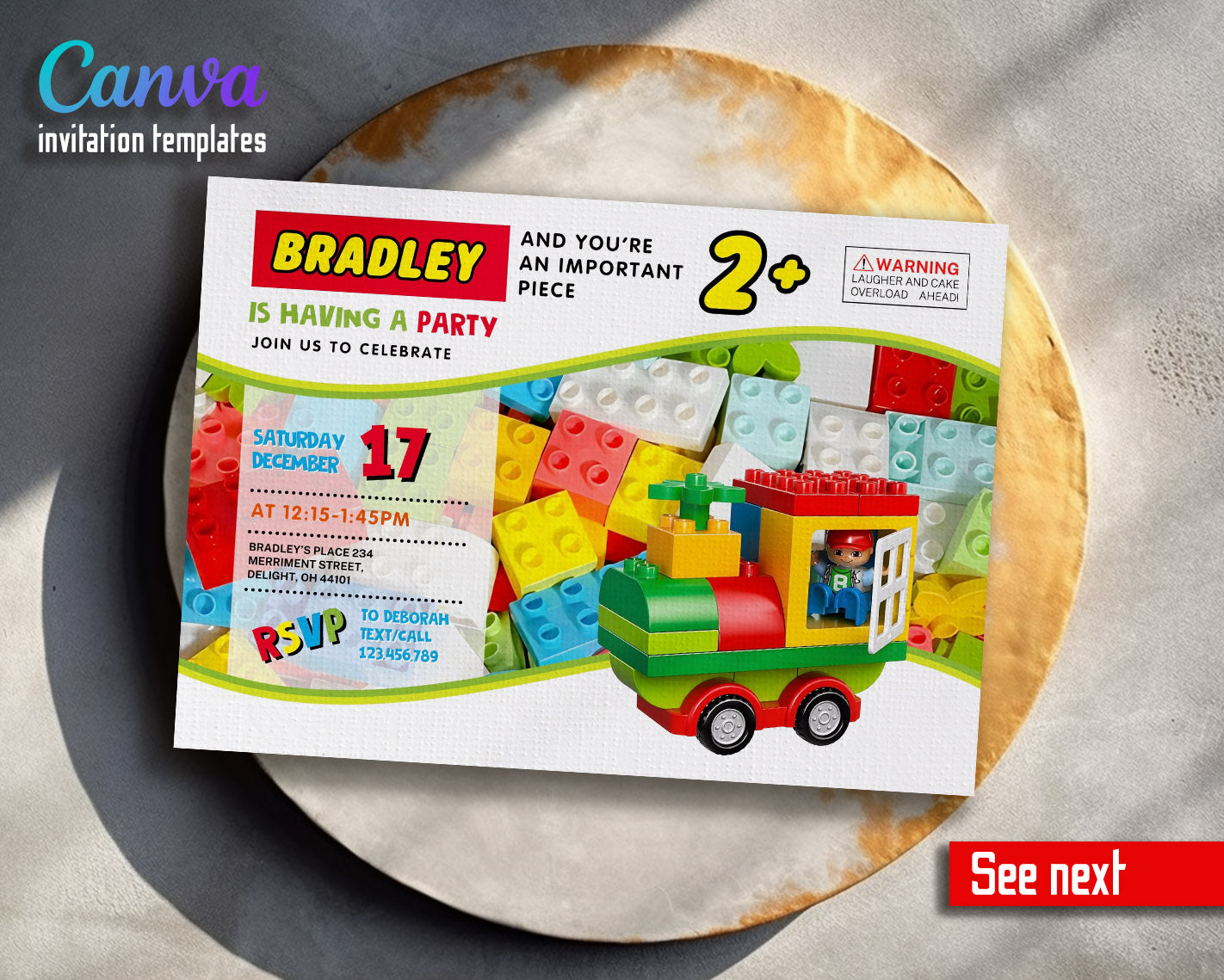 Lego Duplo Train customizable invitation template | Share or Print | | MP881