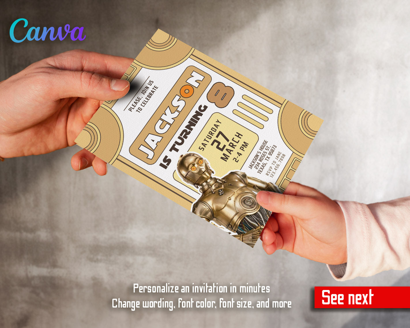 Star Wars Darth Vader customizable invitation template | Share or Print | boy | YO222