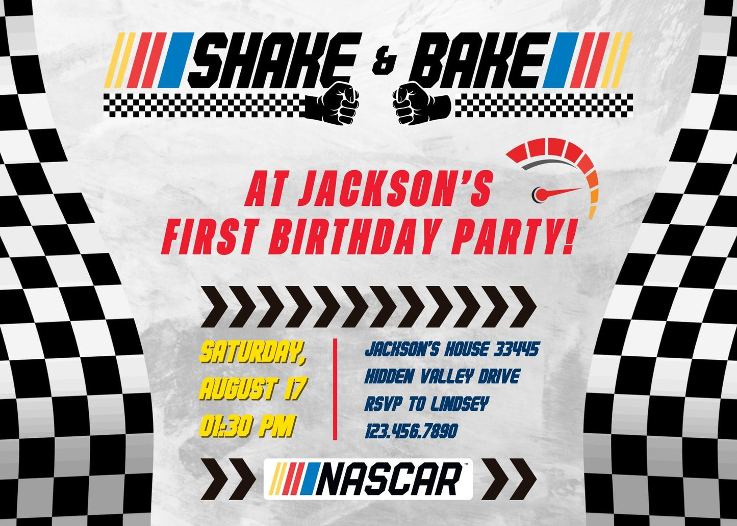 Nascar Ricky Bobby customizable invitation template | Share or Print | boy | ME620