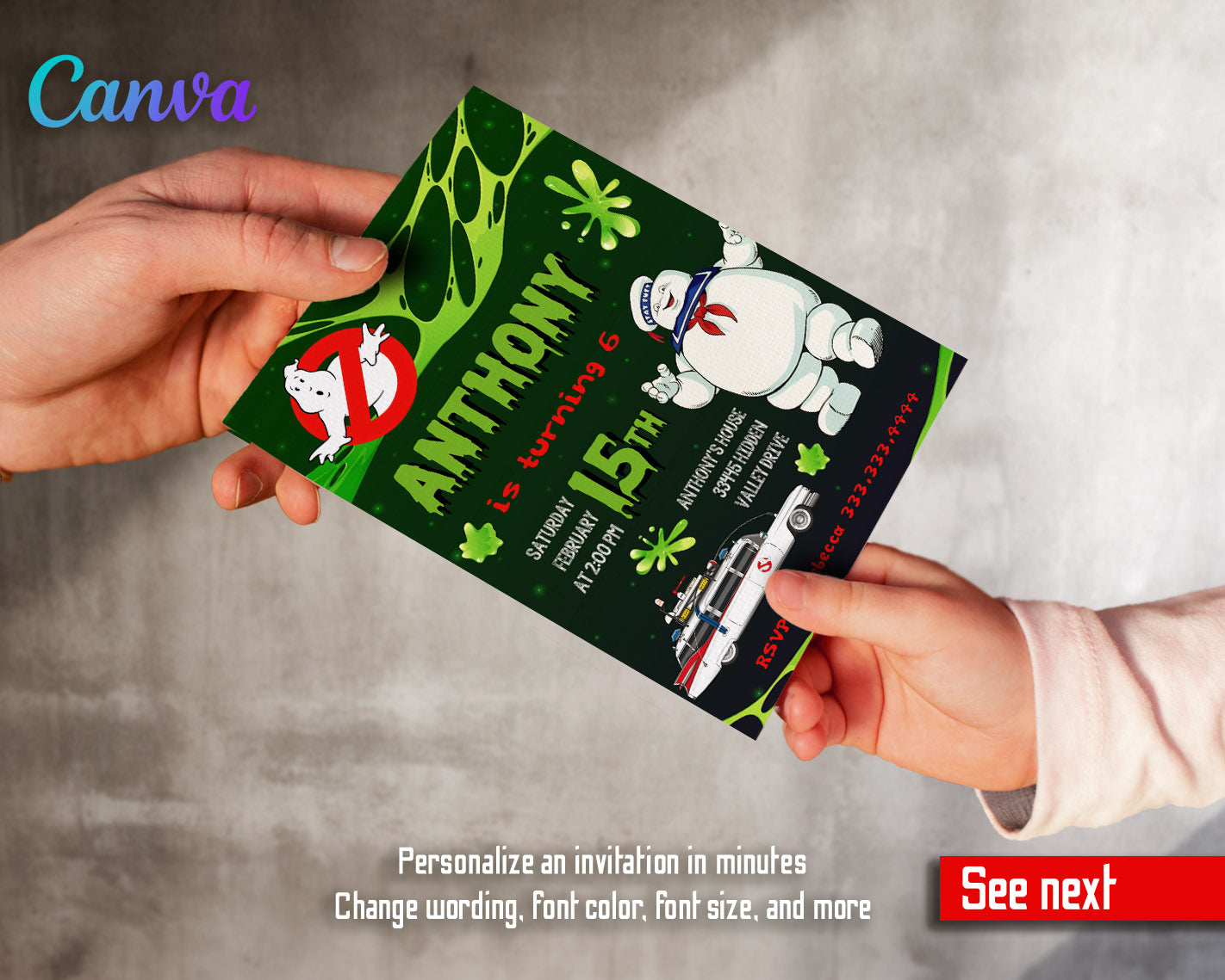 Ghostbusters customizable invitation template | Share or Print | | UY699