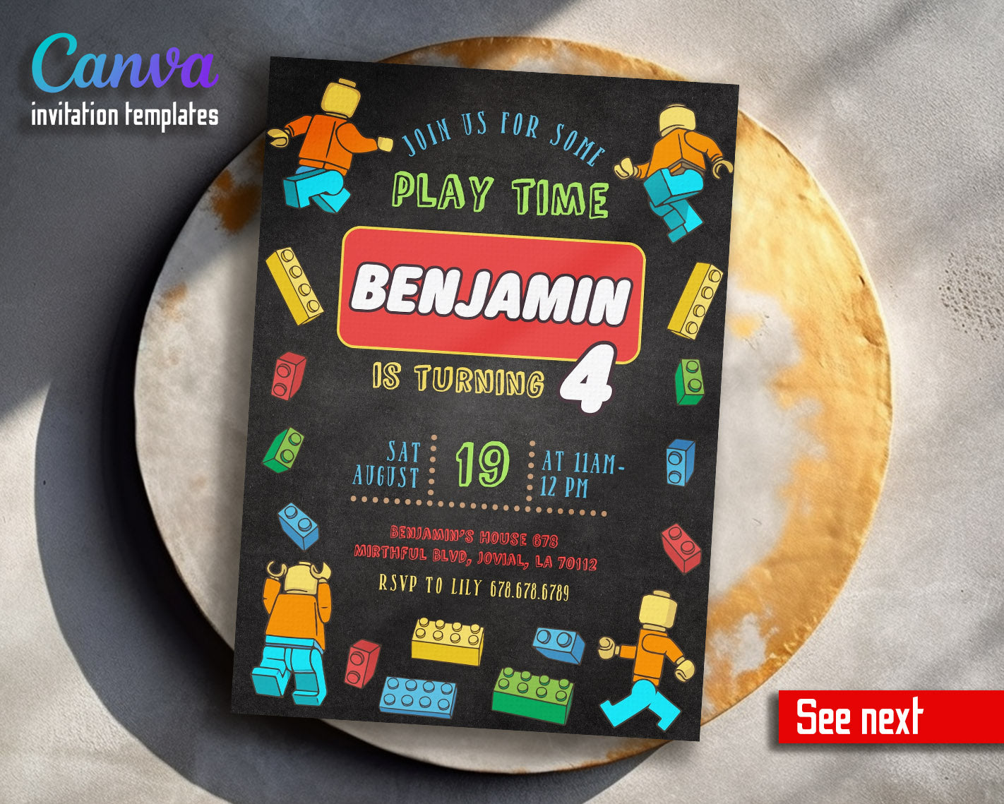 Lego Minifigures customizable invitation template | Share or Print | | KW157