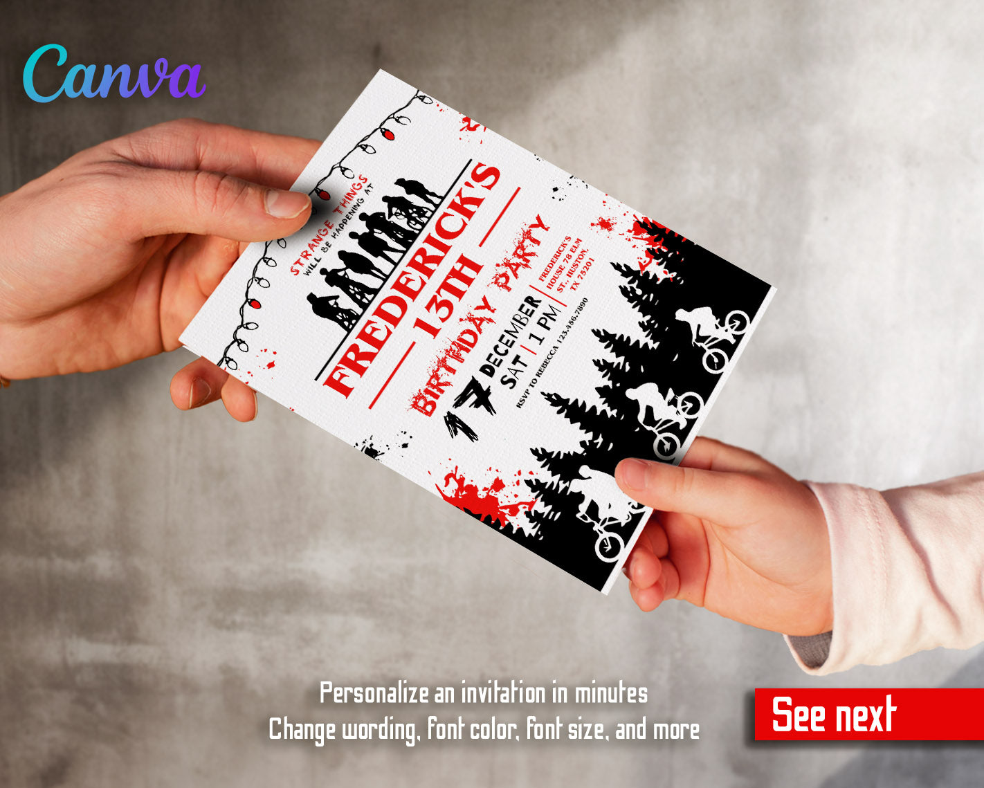 Stranger Things customizable invitation template | Share or Print | | CE751