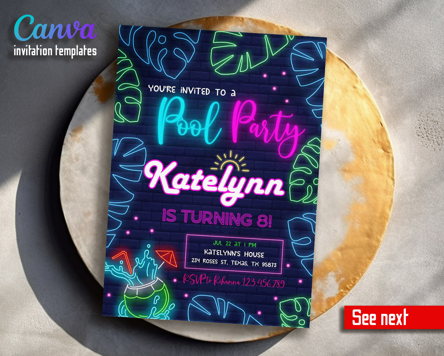 Pool Party customizable invitation template | Share or Print | | KK885