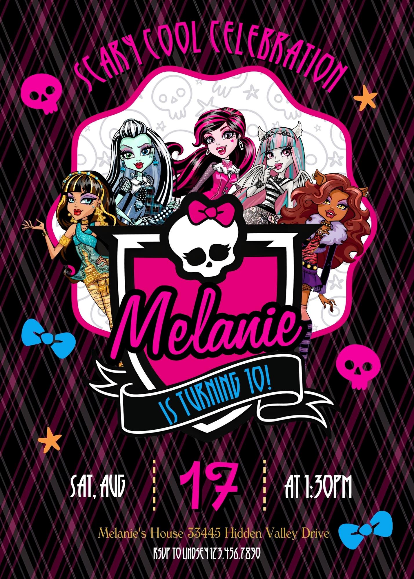 Monster High customizable invitation template | Share or Print | girl | LU861