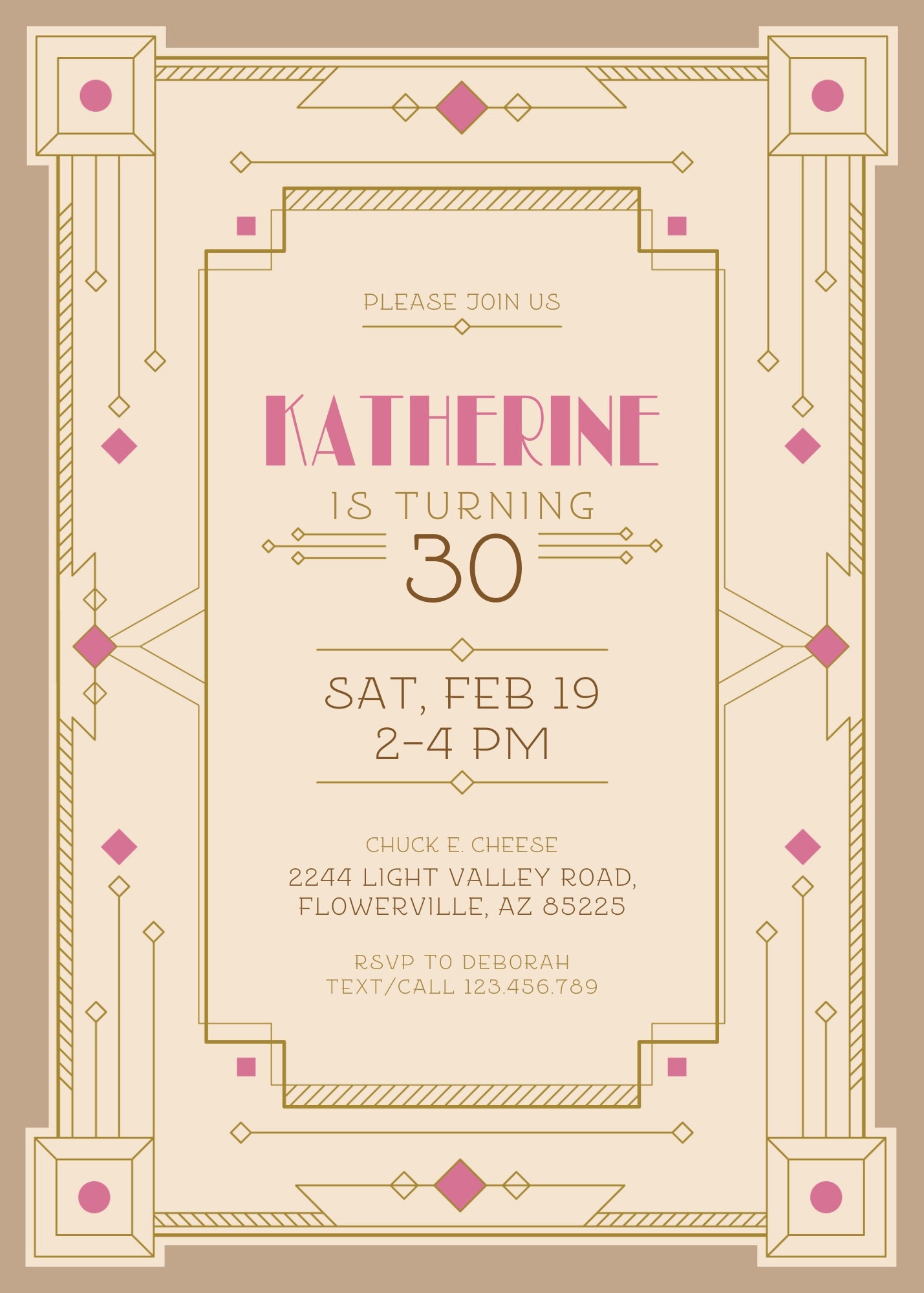 Great Gatsby customizable invite template | instant download | Share or Print | LN838