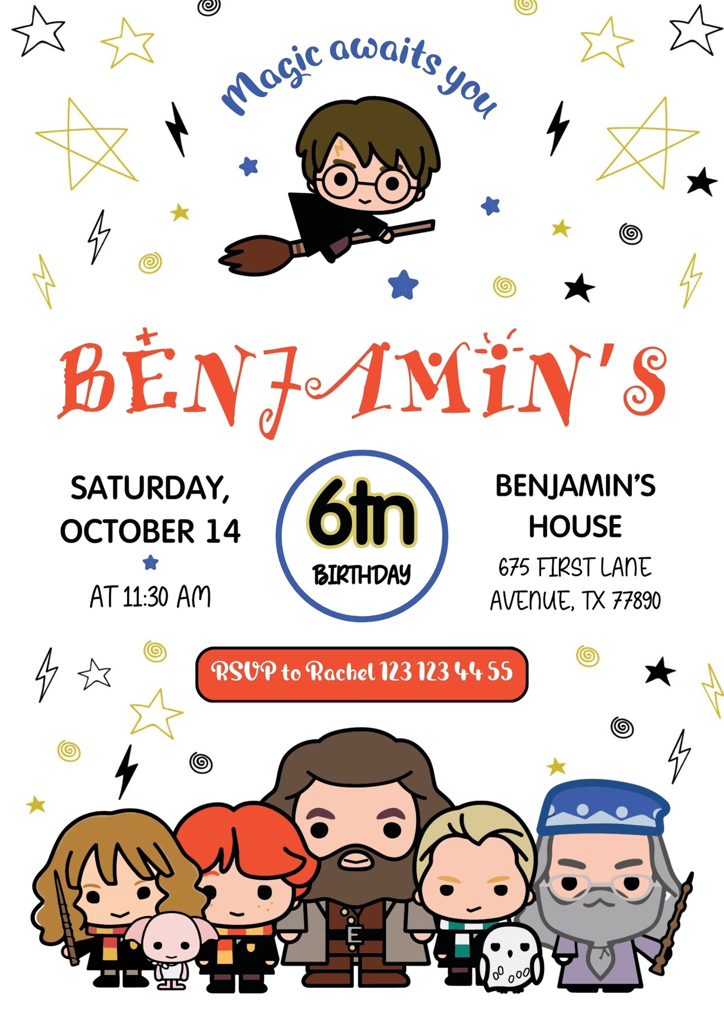 Harry Potter customizable invitation template | Share or Print | | AF571