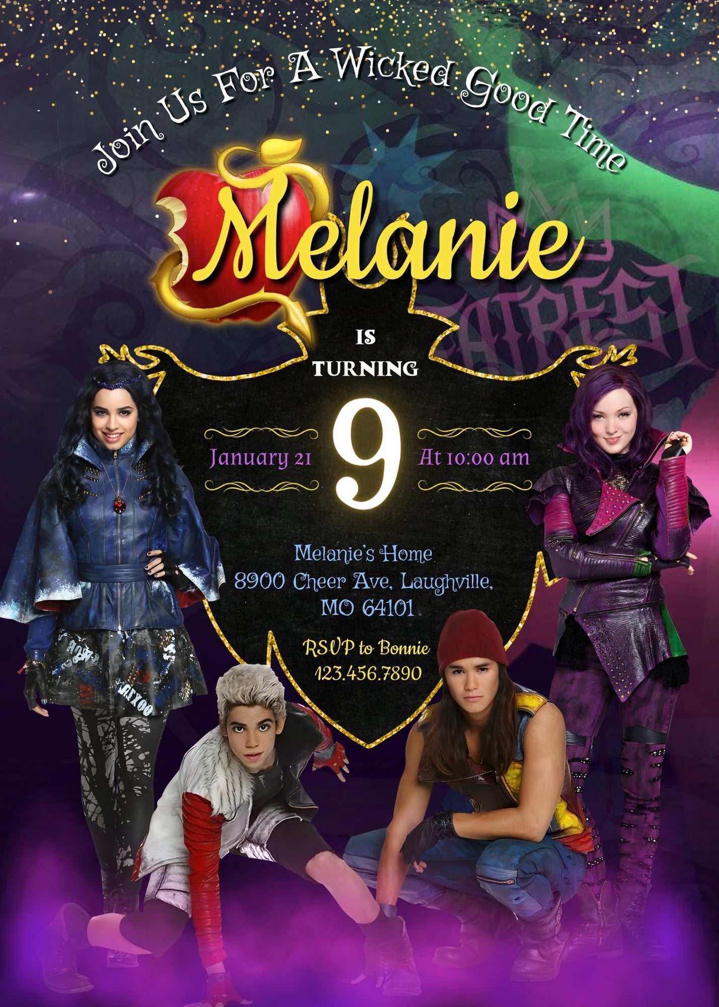 Descendants Disney customizable invitation template | Share or Print | | HZ798