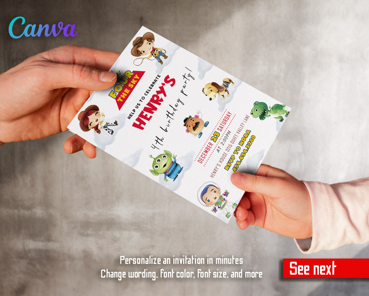 Toy Story Woody customizable invitation template | Share or Print | | JQ260