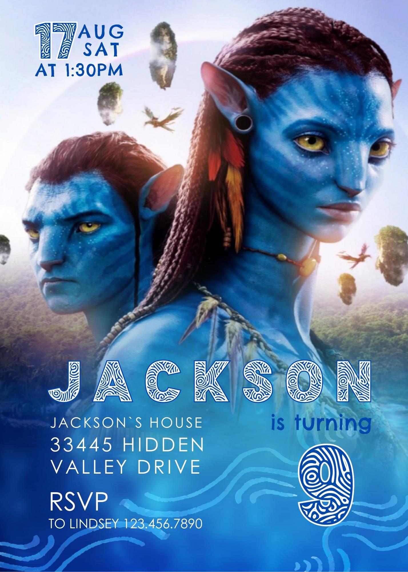 Avatar The Way of Water customizable invitation template | Share or Print | | UJ622