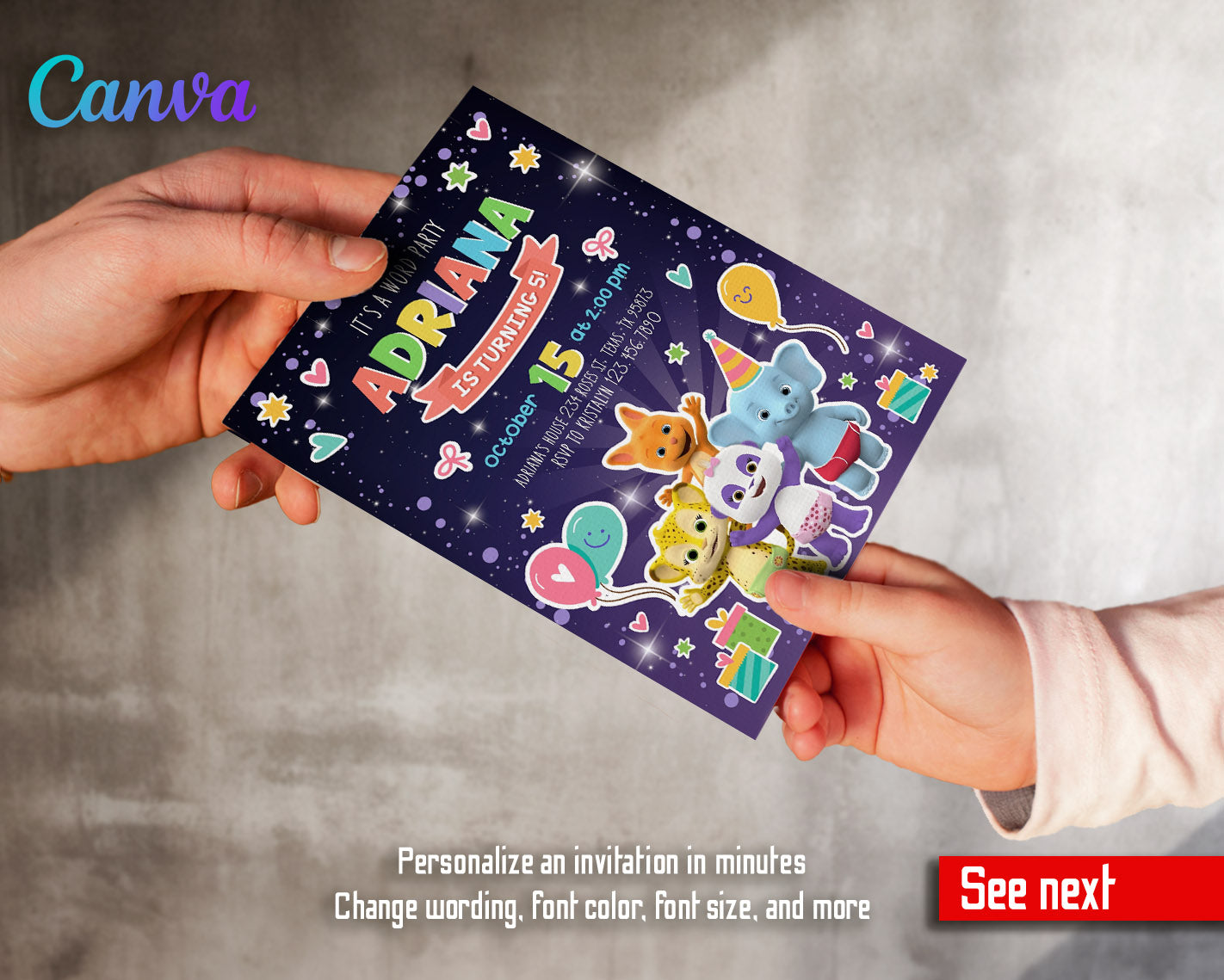 Word Party customizable invitation template | Share or Print | | ZL168