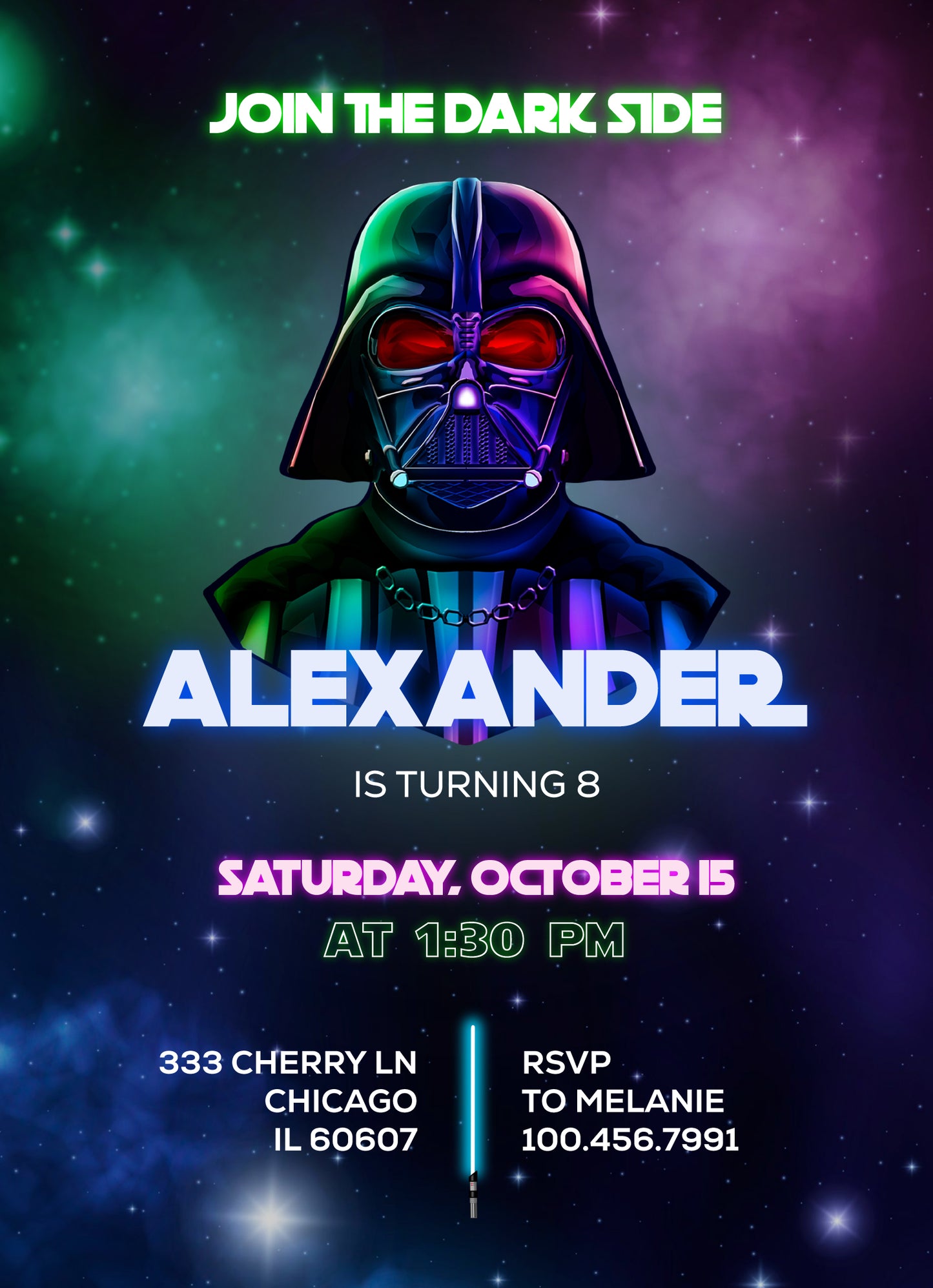 Star Wars Darth Vader customizable invitation template | Share or Print | boy | SZ212