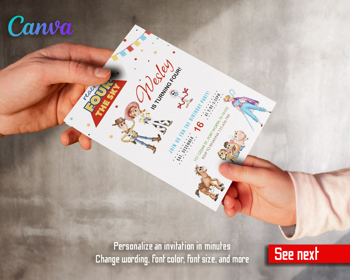 Toy Story Woody customizable invitation template | Share or Print | | UM215