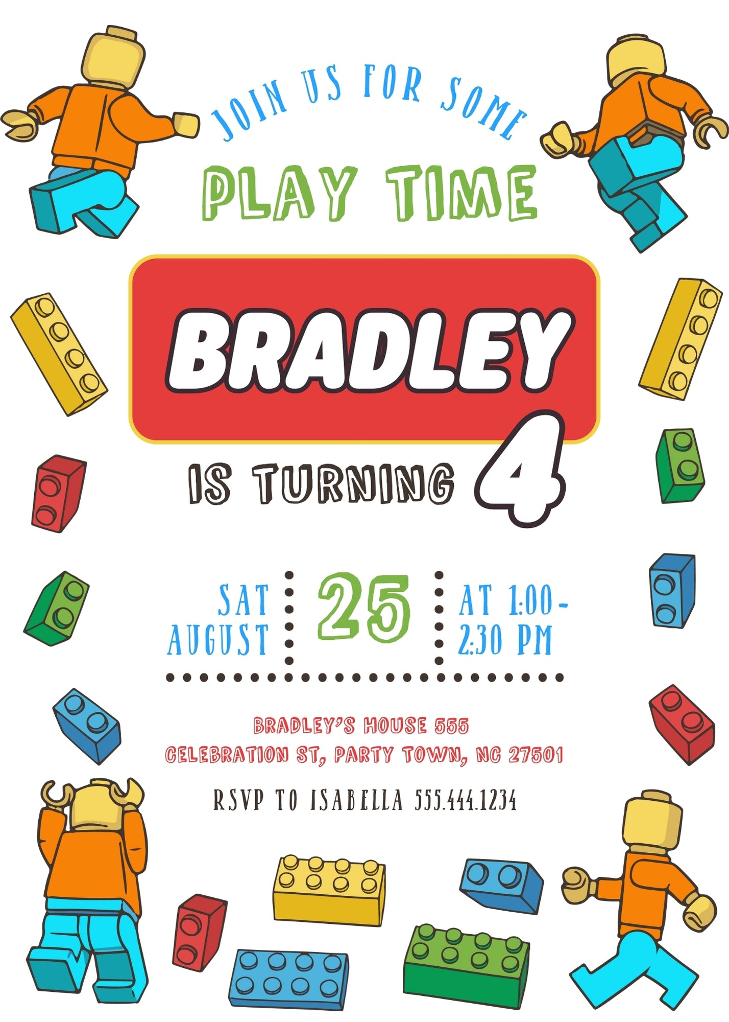 Lego Minifigures customizable invitation template | Share or Print | | WZ487