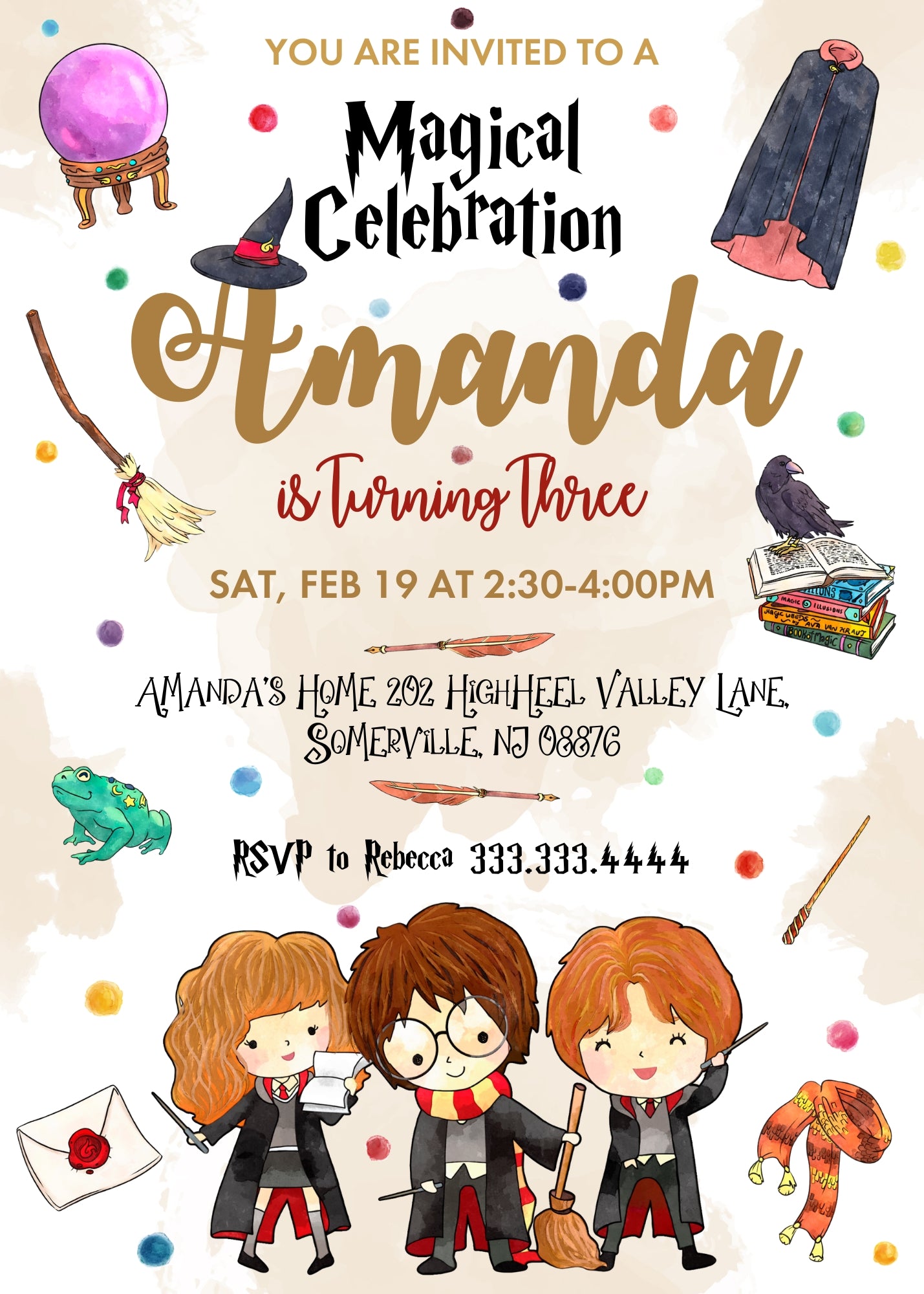 Harry Potter customizable invitation template | Share or Print | | IV069