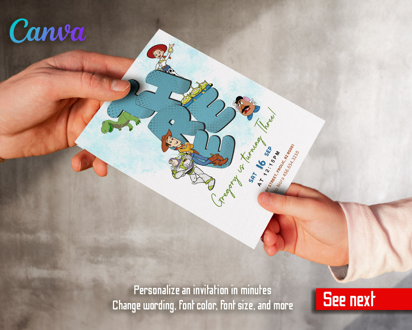 Toy Story Woody customizable invitation template | Share or Print | | LV975