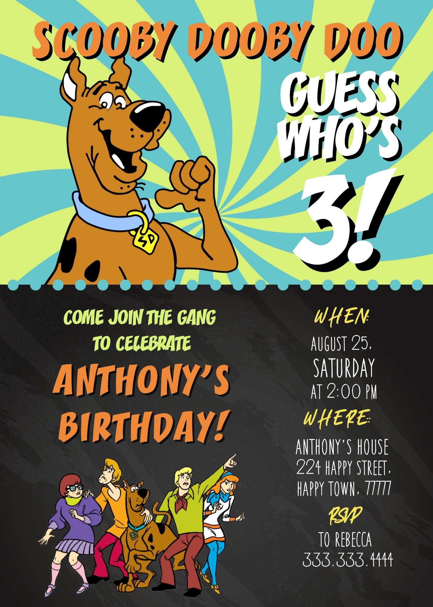 Scooby-Doo customizable invitation template | Share or Print | | VC120