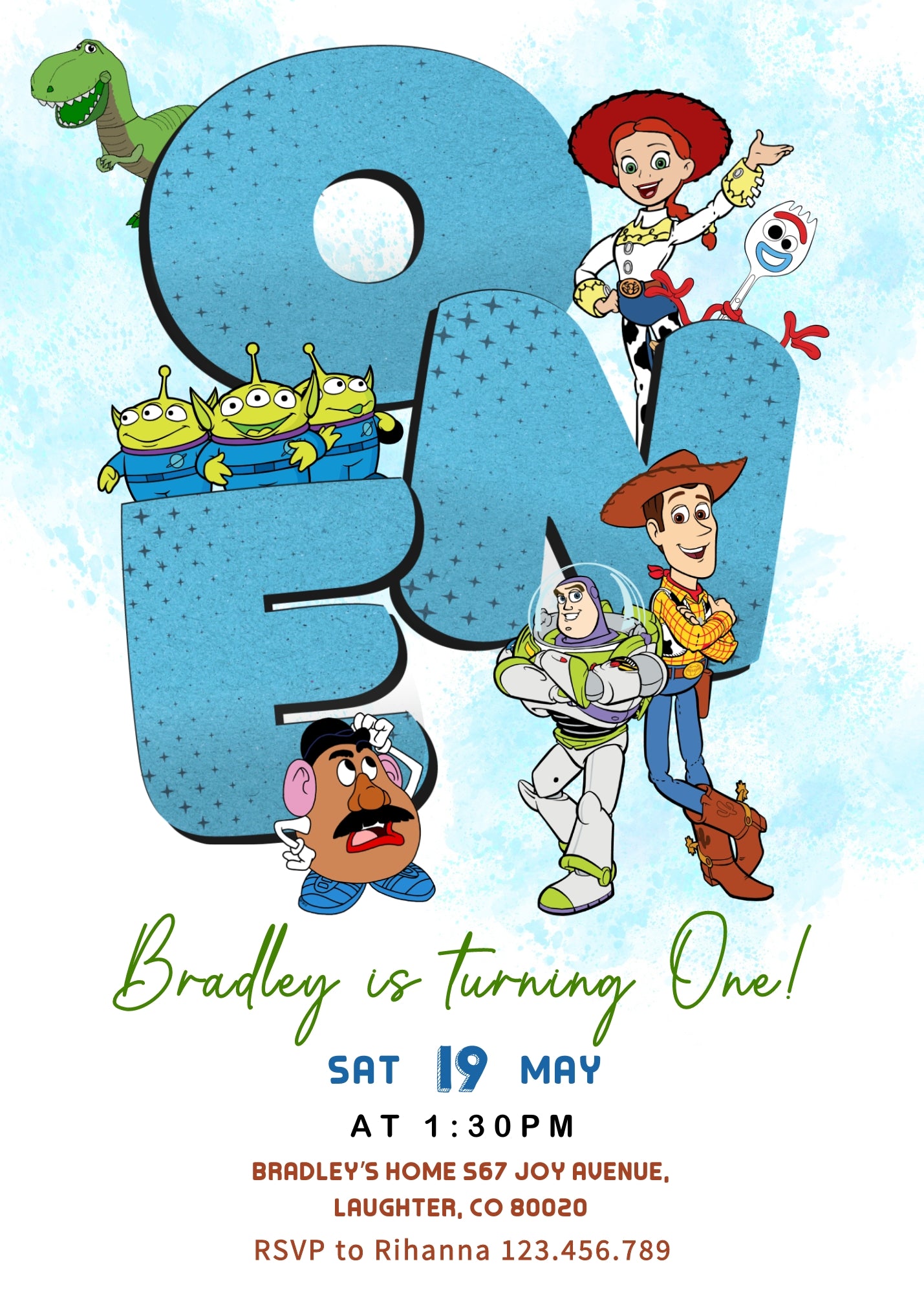 Toy Story Woody customizable invitation template | Share or Print | | NP595