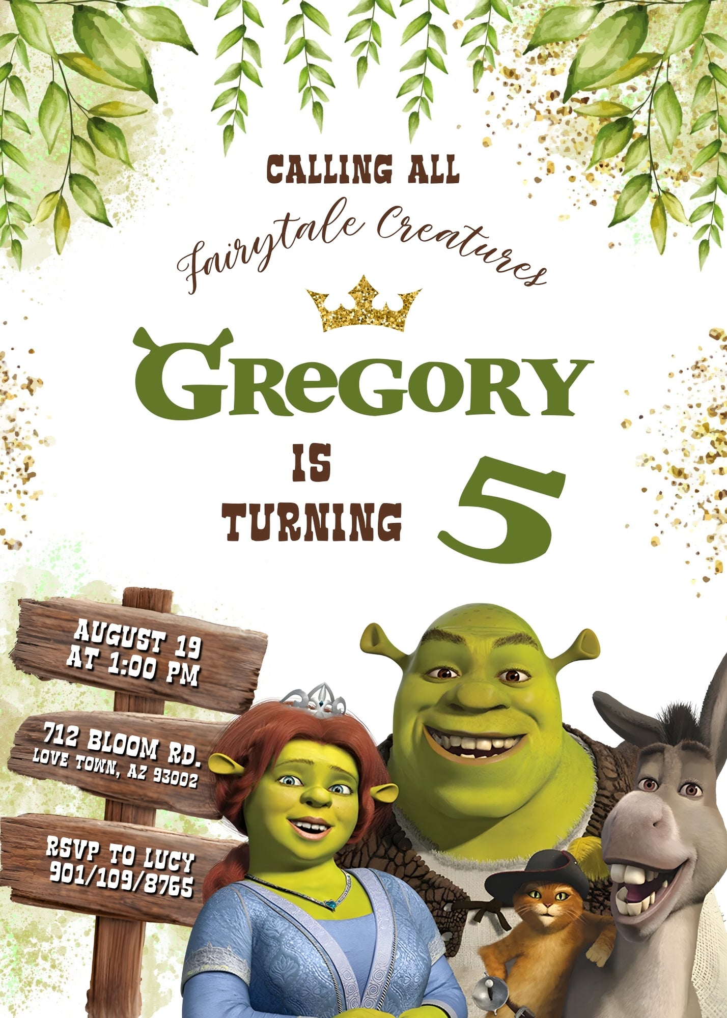 Shrek customizable invitation template | Share or Print | | TS557