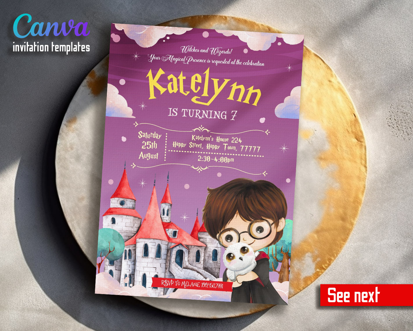 Harry Potter customizable invitation template | Share or Print | | IW402