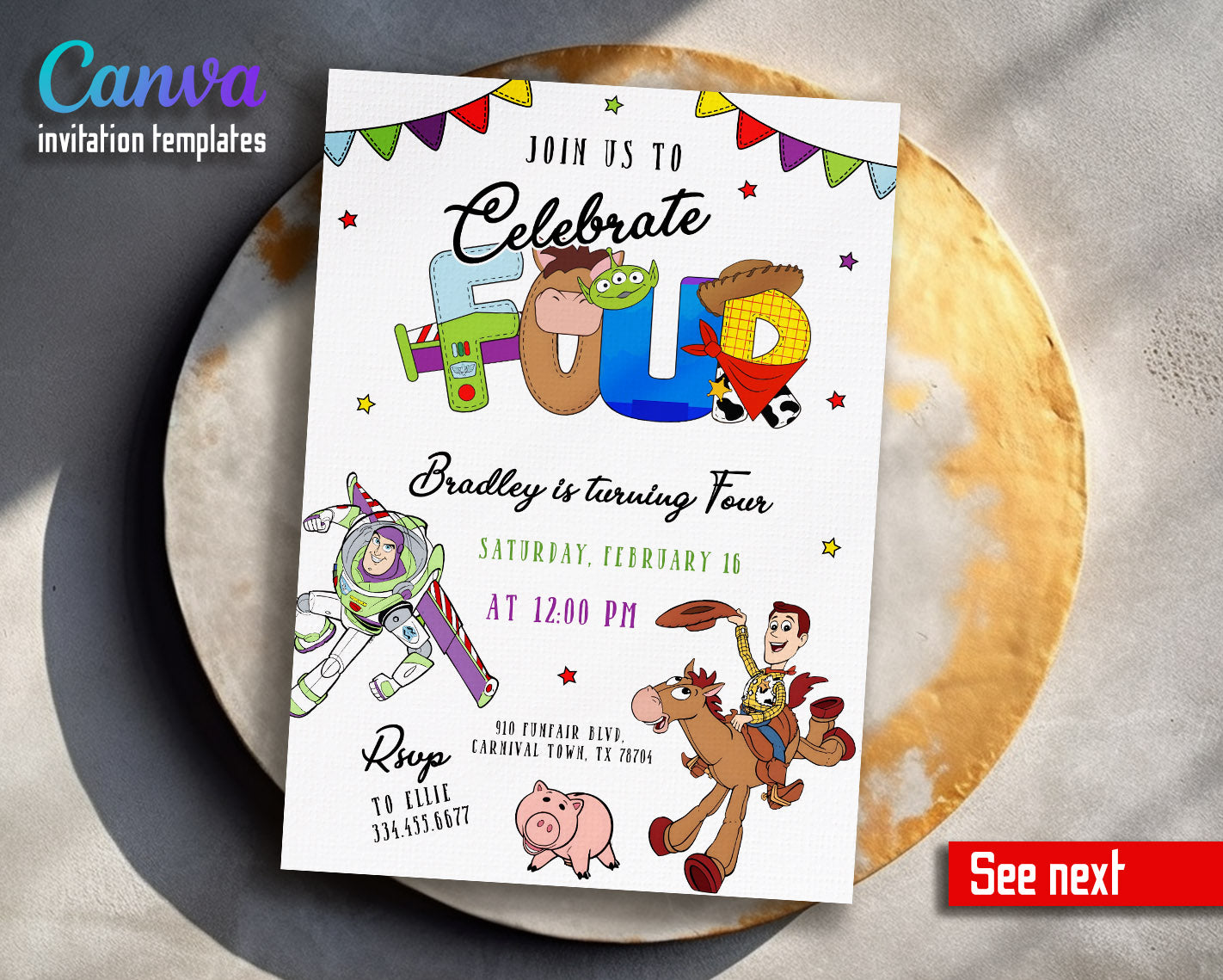 Toy Story Woody customizable invitation template | Share or Print | | ID082