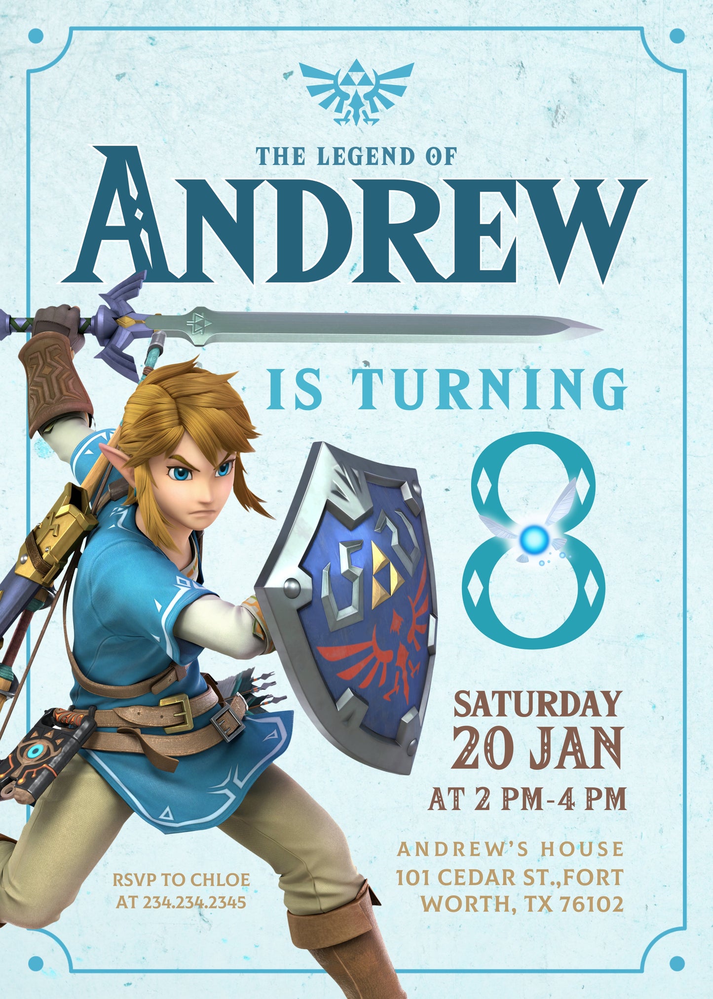 Legend of Zelda customizable invitation template | Share or Print | | NO226