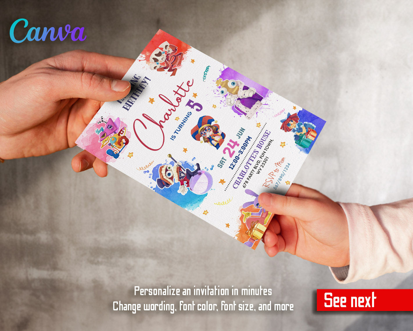 The Amazing Digital Circus customizable invitation template | Share or Print | | EN383