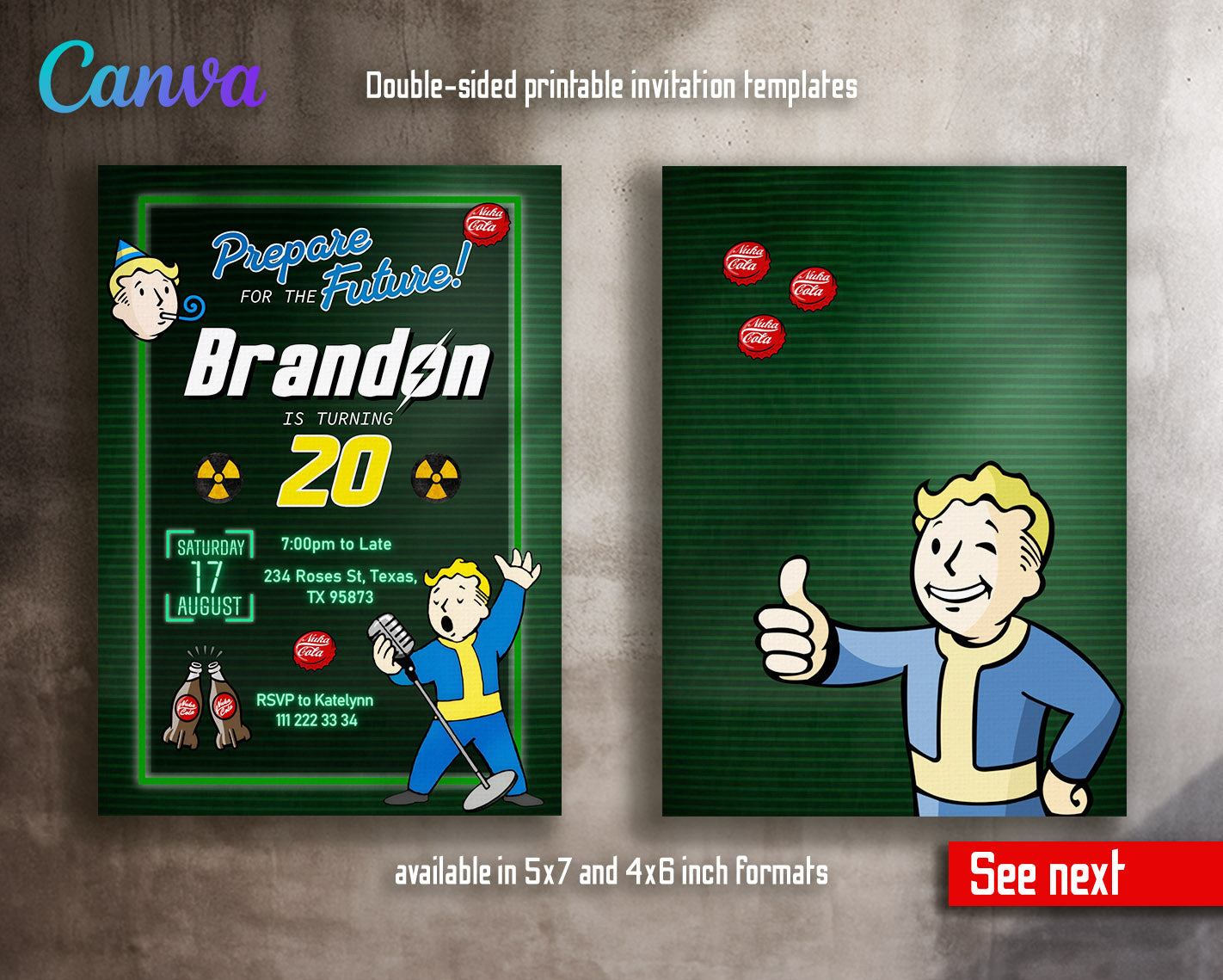 Fallout Pipboy customizable invitation template | Share or Print | | UR428