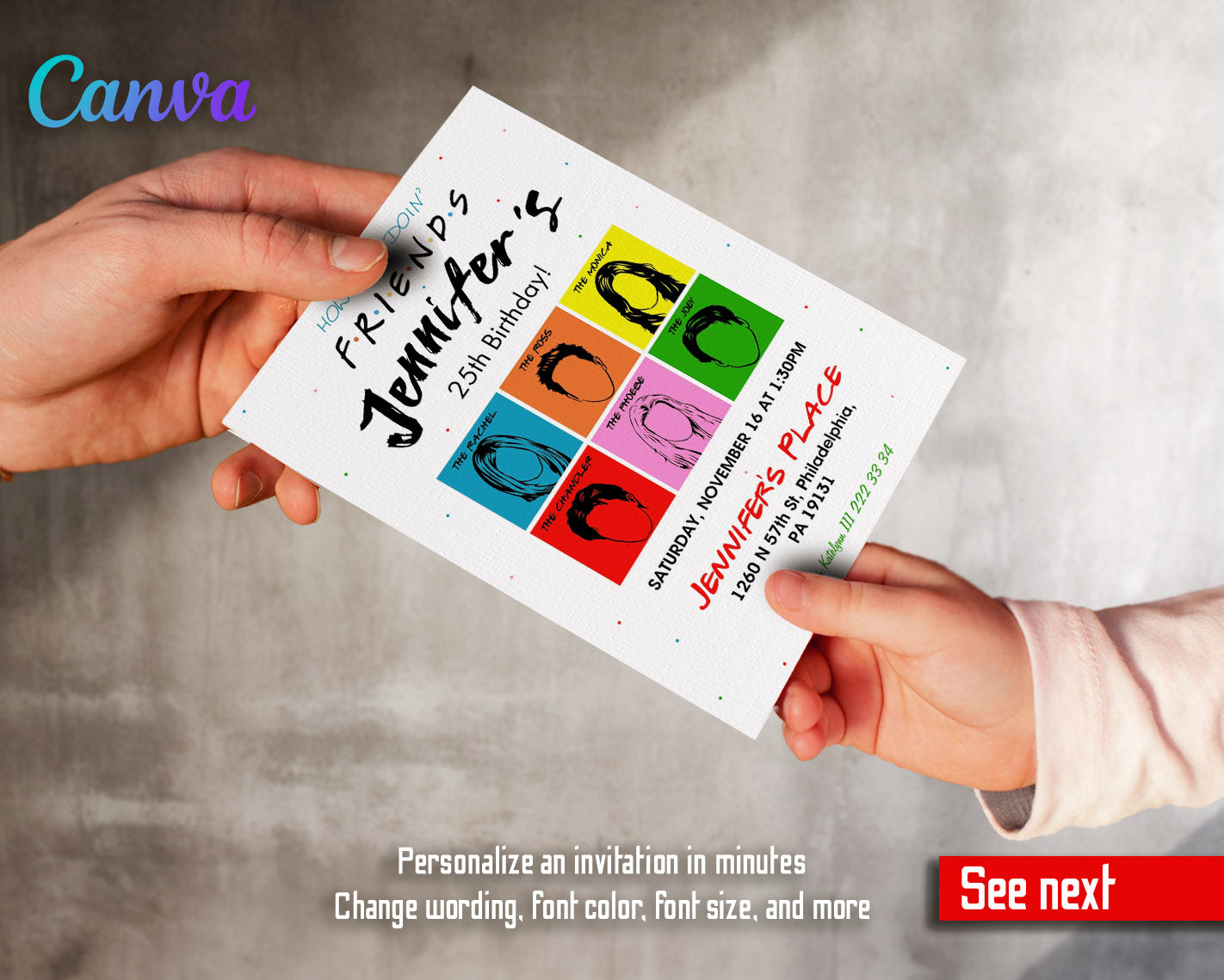 Friends TV Show customizable invitation template | Share or Print | | RK915