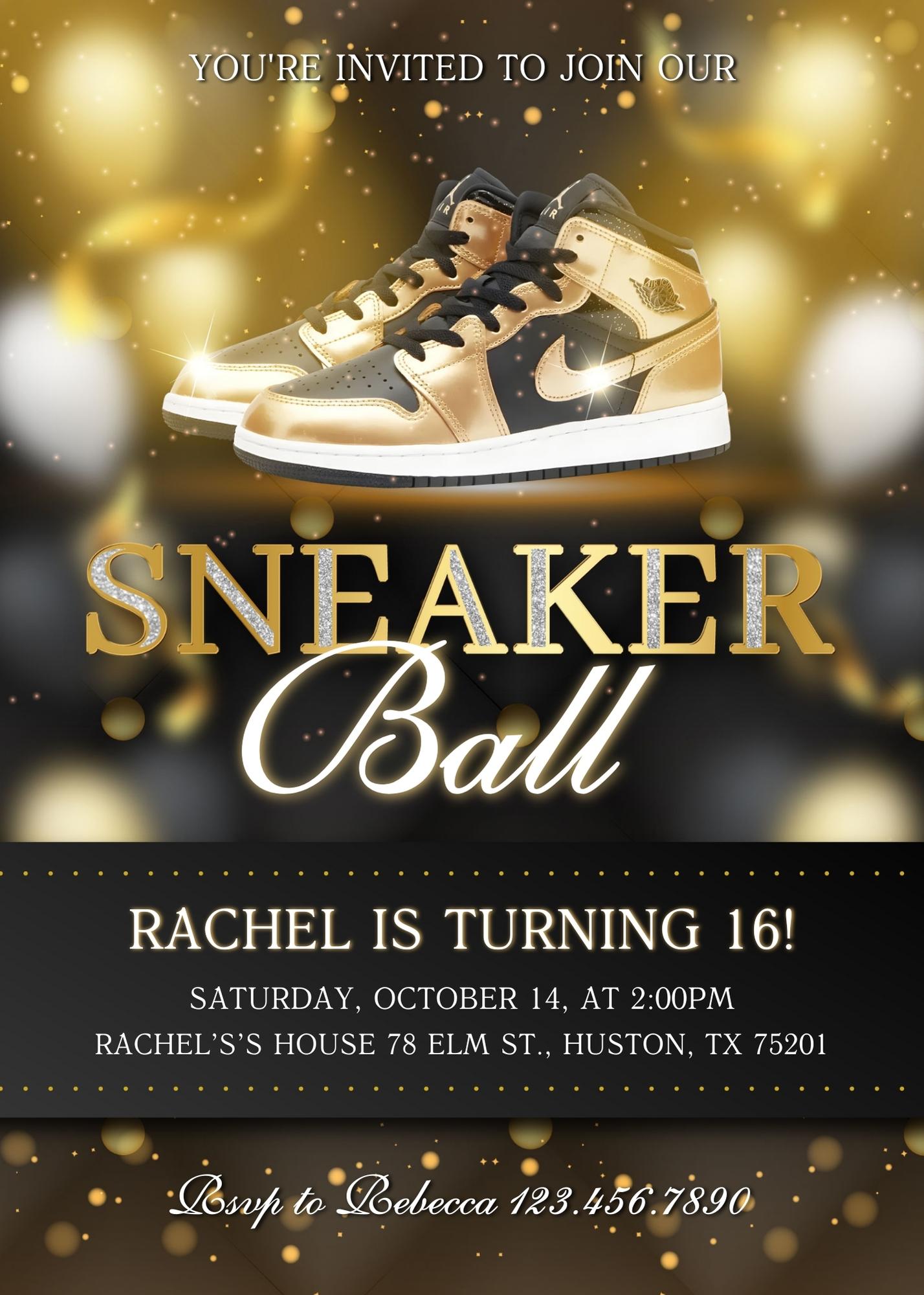 Sneaker Ball Air Jordan Nike customizable invitation template | Share or Print | | RG027