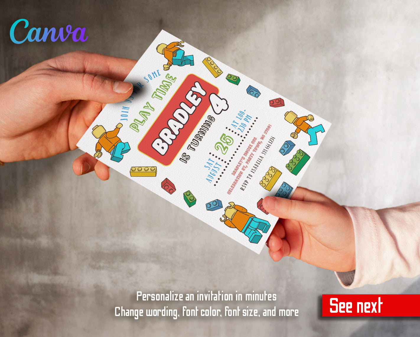 Lego Minifigures customizable invitation template | Share or Print | | WZ487