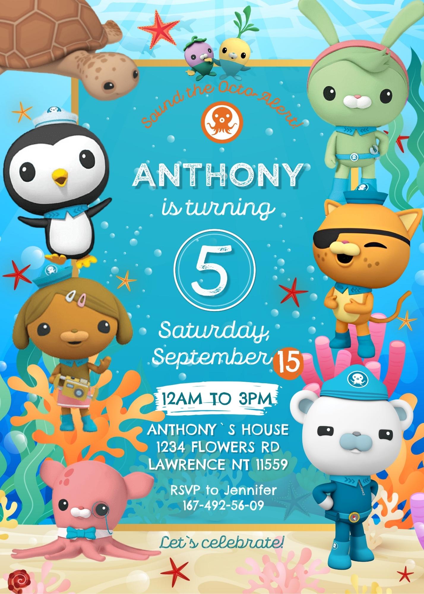 Octonauts customizable invitation template | Share or Print | | ML016