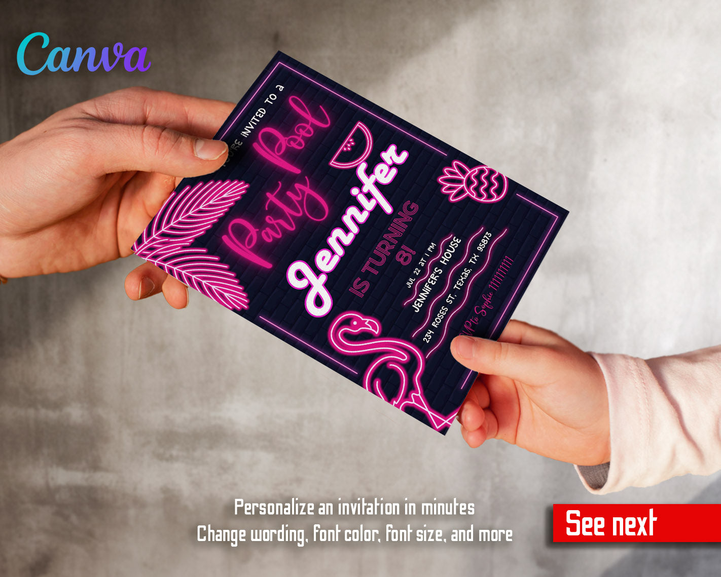 Pool Party customizable invitation template | Share or Print | | VA302