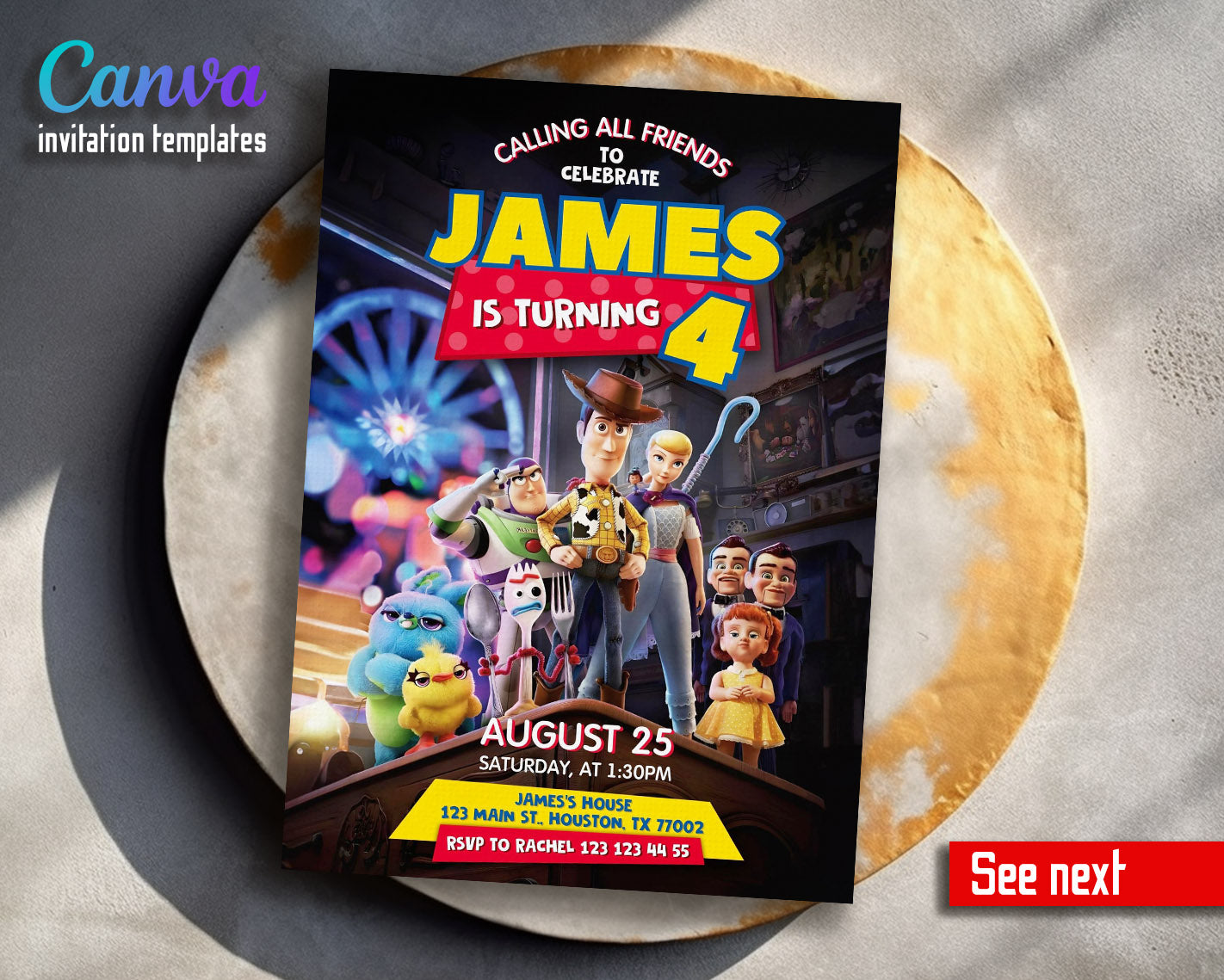 Toy Story Woody customizable invitation template | Share or Print | | KX776