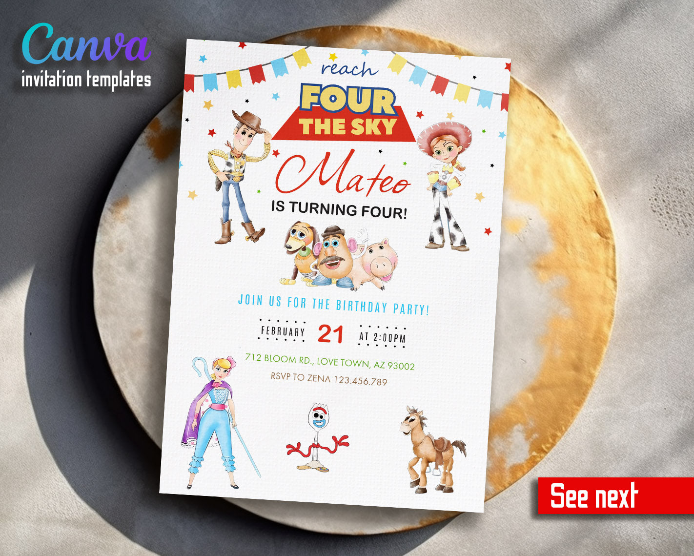 Toy Story Woody customizable invitation template | Share or Print | | KY355