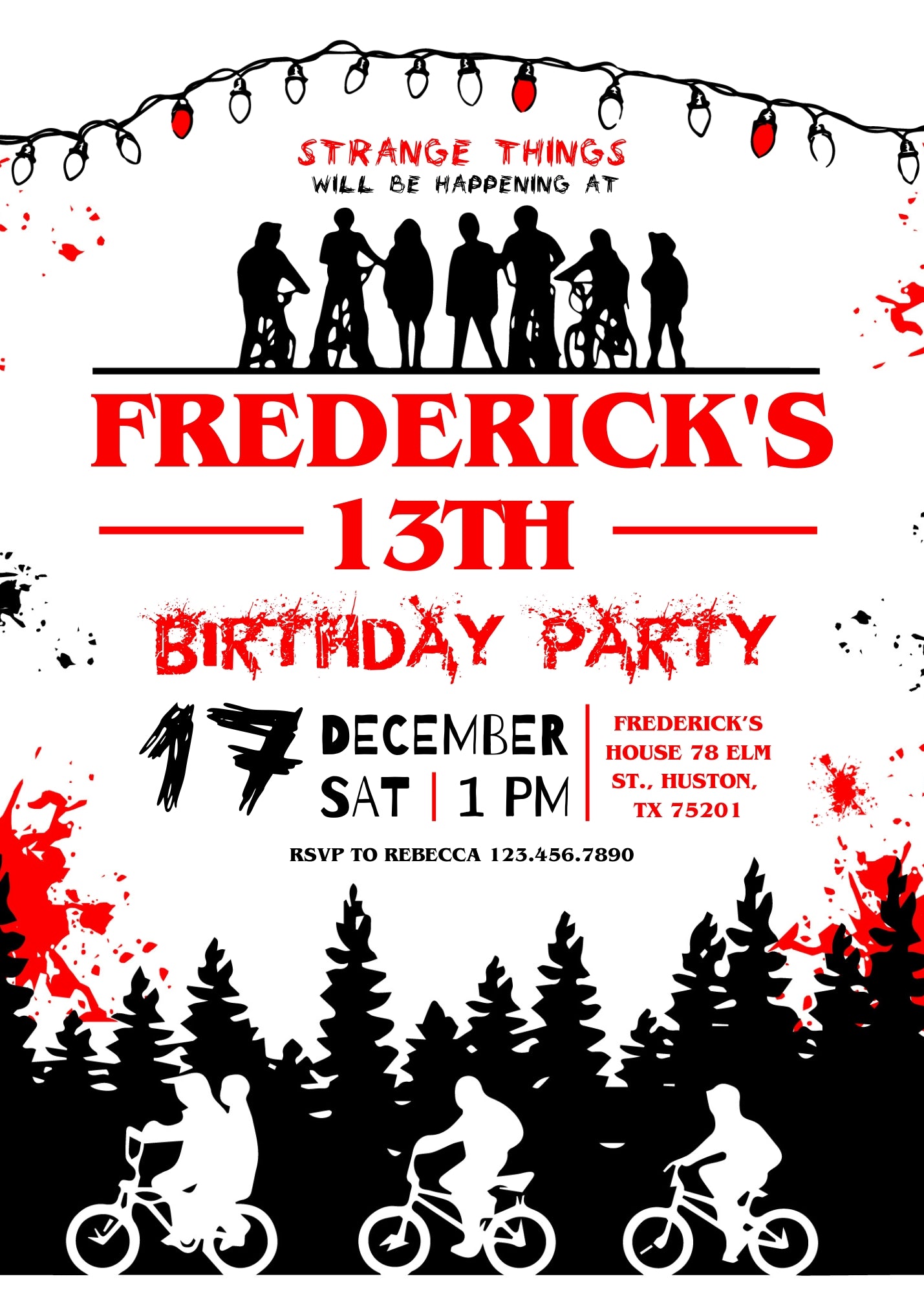 Stranger Things customizable invitation template | Share or Print | | CE751