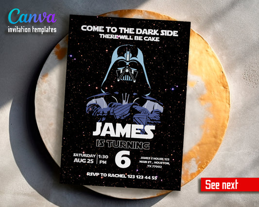 Star Wars customizable invite template | instant download | Share or Print | NB956