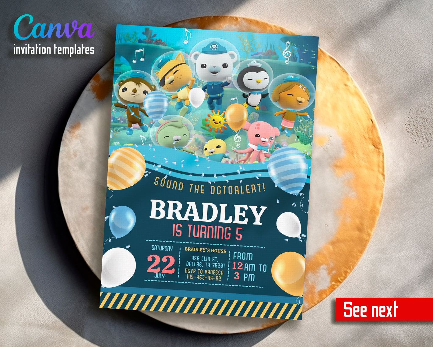 Octonauts customizable invite template | instant download | Share or Print | KP112