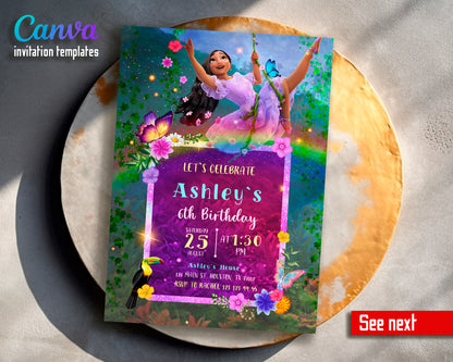 Encanto customizable invite template girl | instant download | Share or Print | JW367