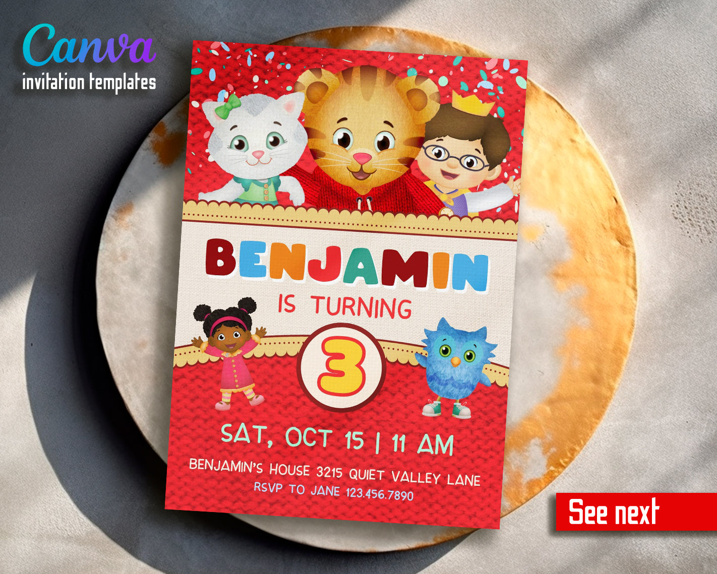 Daniel Tiger's Neighborhood customizable invite template | instant download | Share or Print | TZ053