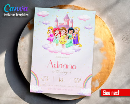 Princess Disney customizable invite template girl | instant download | Share or Print | IL338