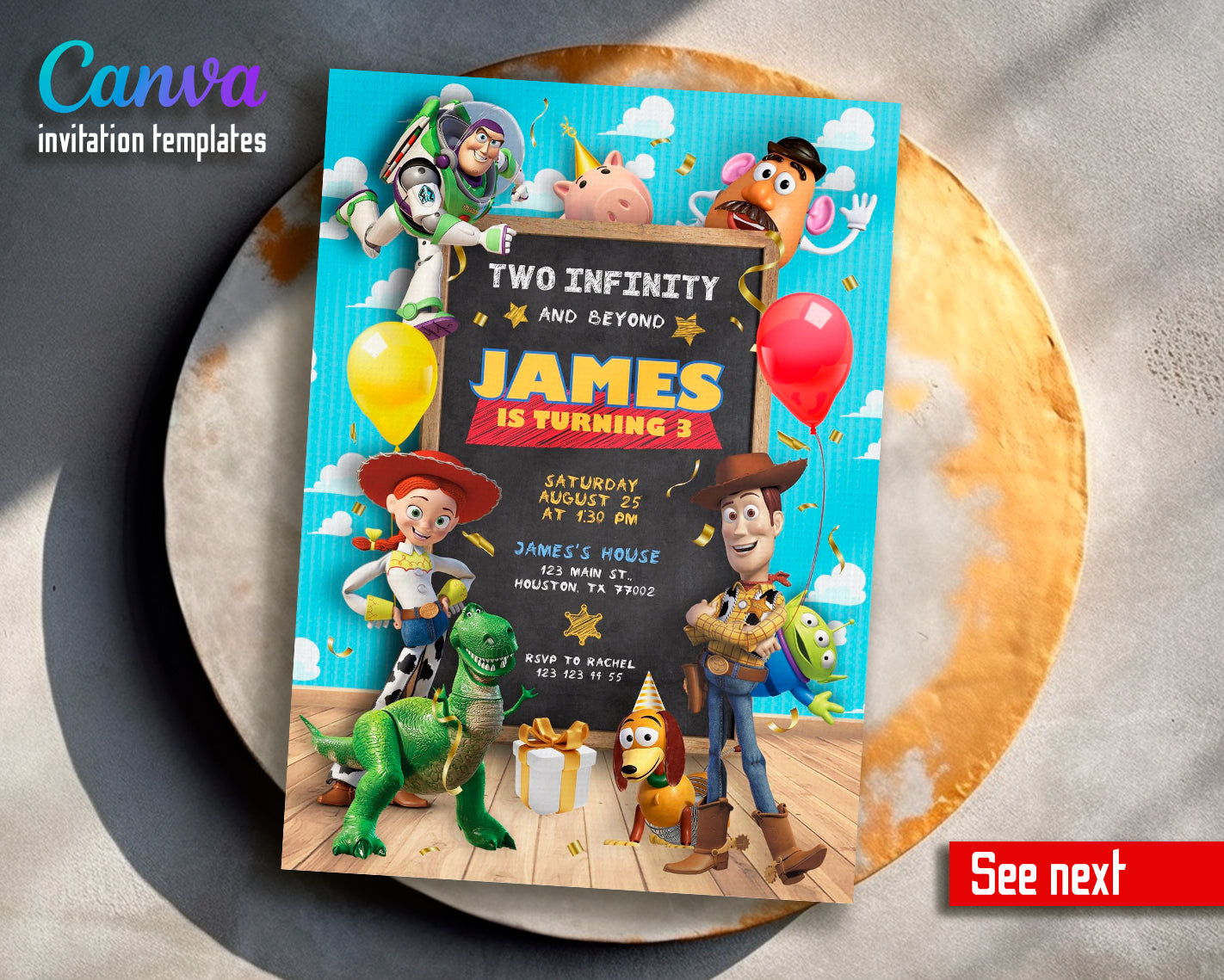 Toy Story customizable invite template | instant download | Share or Print | SS848