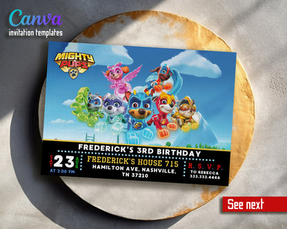 Paw Patrol customizable invite template | instant download | Share or Print | QX694