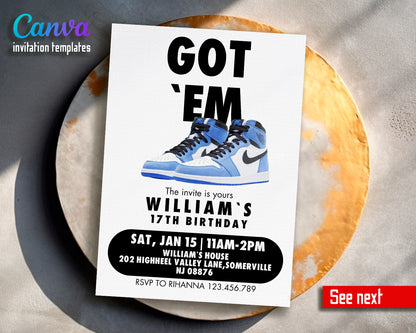 Sneaker Ball customizable invite template | instant download | Share or Print | CJ872