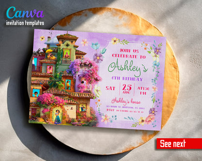 Encanto customizable invite template girl | instant download | Share or Print | XV436