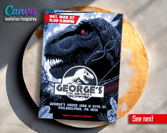 Jurassic World customizable invite template | instant download | Share or Print | XX342