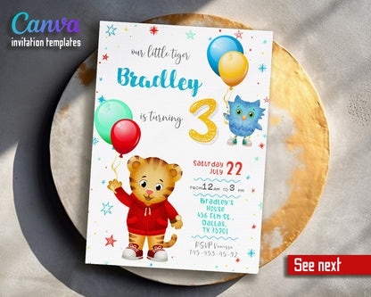 Daniel Tiger's Neighborhood customizable invite template | instant download | Share or Print | KN695