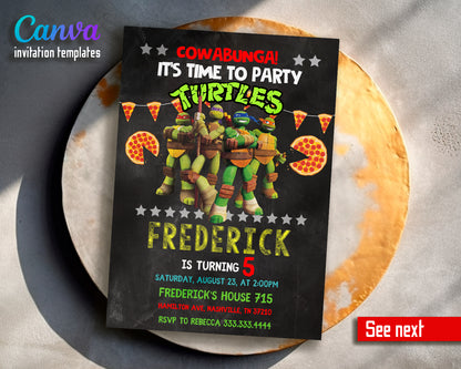 Teenage Mutant Ninja Turtles, TMNT customizable invite template boy | instant download | Share or Print | AE905